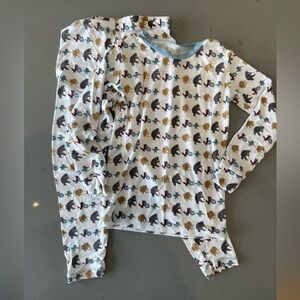 Kickee Pants size 5 LS Pajama set - marching animals print